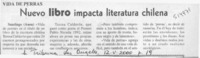 Nuevo libro impacta literatura chilena  [artículo]
