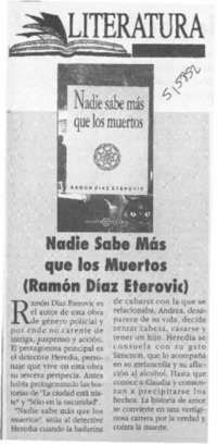 Nadie sabe más que los muertos  [artículo]