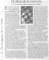 El oficio de la memoria