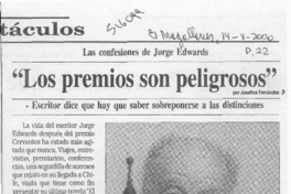 "Los premios son peligrosos"  [artículo] Josefina Fernández