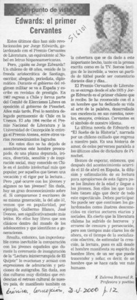 Edwars, el primer Cervantes  [artículo] Zulema Retamal R.