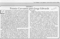 Premio Cervantes para Jorge Edwards  [artículo]