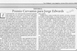 Premio Cervantes para Jorge Edwards  [artículo]