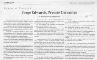 Jorge Edwards, Premio Cervantes  [artículo] Wellington Rojas Valdebenito