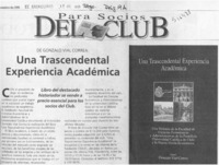 Una Trascendental experiencia académica  [artículo]