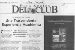 Una Trascendental experiencia académica  [artículo]