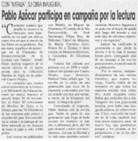 Pablo Azócar participa en campaña por la lectura