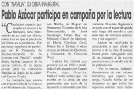 Pablo Azócar participa en campaña por la lectura