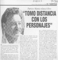 "Tomo distancia con los personajes"  [artículo]