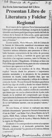 Presentan libro de literatura y folclor regional  [artículo]