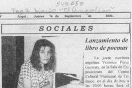 Lanzamiento de libro de poemas  [artículo]