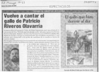 Vuelve a cantar el gallo de Patricio Riveros Olavarría  [artículo]