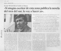"Si nungún escritor de esta zona publica la novela del tren del sur, lo voy a hacer yo"  [artículo]