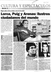 Lorca, Puig y Arenas, ilustres ciudadanos del mundo  [artículo] Andrés Gómez B.