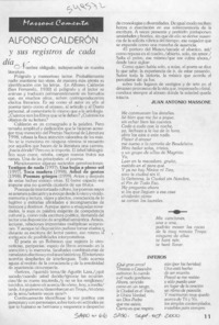 Alfonso Calderón y sus registros de cada día  [artículo] Juan Antonio Massone