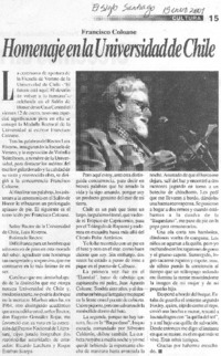 Homenaje en la Universidad de Chile