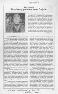 Nombres y palabras en el Quijote