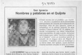 Nombres y palabras en el Quijote