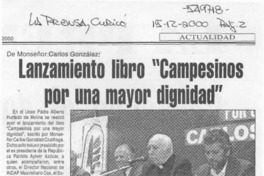 Lanzamiento libro "Campesinos por una mayor dignidad"  [artículo]