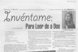 Invéntame, para leer de a dos  [artículo] Juan Pablo Jiménez