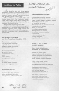 Juan García Ro, poeta de Vallenar  [artículo]