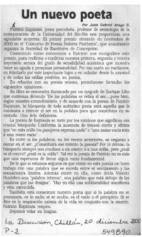 Un nuevo poeta  [artículo] Juan Gabriel Araya G.