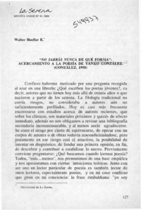 "No sabrás nunca de qué forma"  [artículo] Walter Hoefler E.
