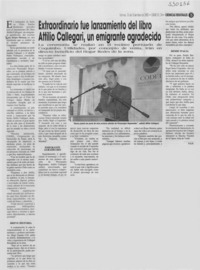 Extraordinario fue lanzamiento del libro Attilio Callegari, un emigrante agradecido