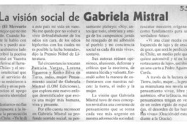 La visión social de Gabriela Mistral  [artículo]