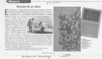 Rescate de un libro  [artículo] Hugo Olea M.