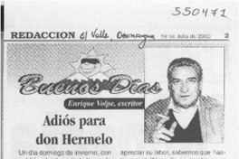Adiós para don Hermelo  [artículo] Enrique Volpe