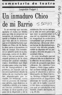 Un inmaduro chico de mi barrio  [artículo] Leopoldo Pulgar I.