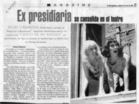 Ex presidiaria se consolida en el teatro  [artículo] Ximena Villanueva
