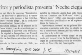 Escritor y periodista presenta "Noche ciega"  [artículo]