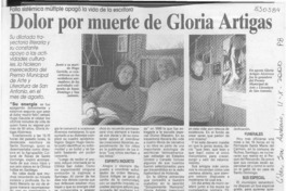 Dolor por muerte de Gloria Artigas  [artículo]