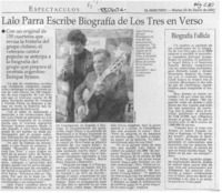Lalo Parra escribe biografía de Los Tres en verso  [artículo]