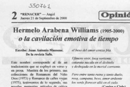 Hermelo Arabena Williams (1905-2000) o la cavilación emotiva de tiempo  [artículo] Juan Antonio Massone