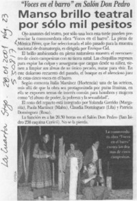 Manso brillo teatral por sólo mil pesitos  [artículo]
