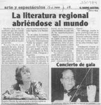 La Literatura regional abriéndose al mundo  [artículo]