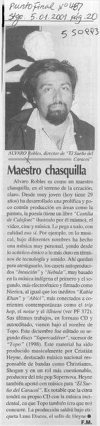 Maestro chasquilla  [artículo] F. M.