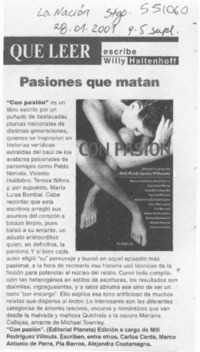 Pasiones que matan  [artículo] Willy Haltenhoff