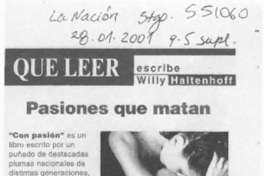 Pasiones que matan  [artículo] Willy Haltenhoff
