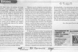 Testamentos de "Indios" en Chile Colonial, 1564-1801  [artículo] Juan Ricardo Couyoumdjian