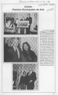 Chillán, Premios municipales de arte  [artículo]