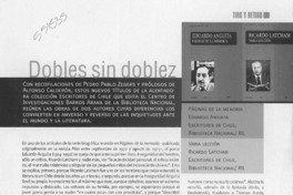 Dobles sin doblez  [artículo] Marcela Fuentealba
