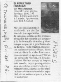El Penúltimo huracán  [artículo]