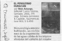 El Penúltimo huracán  [artículo]