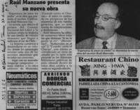 Raúl Manzano presenta su nueva obra  [artículo]