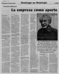 La empresa como aporte a la comunidad  [artículo] Luis Fuentes A.