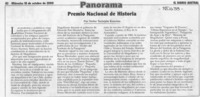 Premio Nacional de Historia  [artículo] Yerko Torrejón Koscina